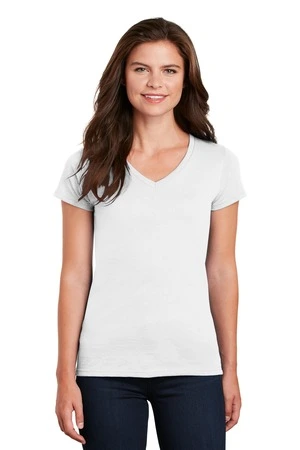 Gildan Ladies Heavy Cotton 100% Cotton V-Neck T-Shirt. 5V00L